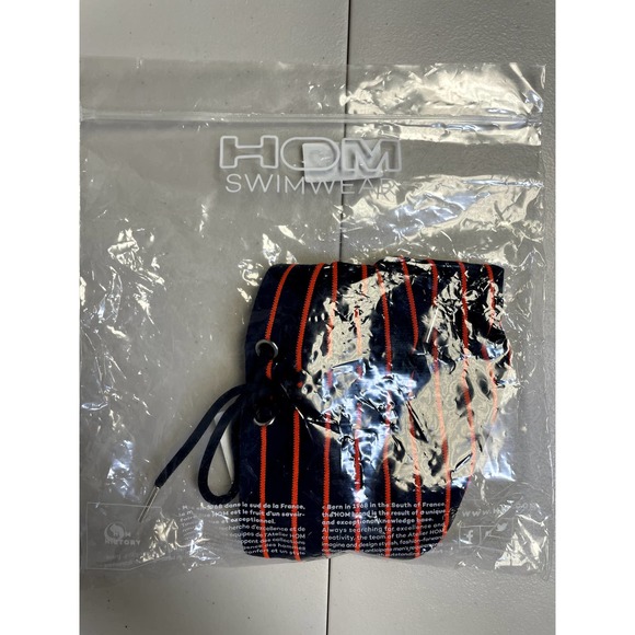 HOM BEACHWEAR NEW Venezuela Swim Briefs Swimming Trunks Stripe Navy M - Picture 3 of 5